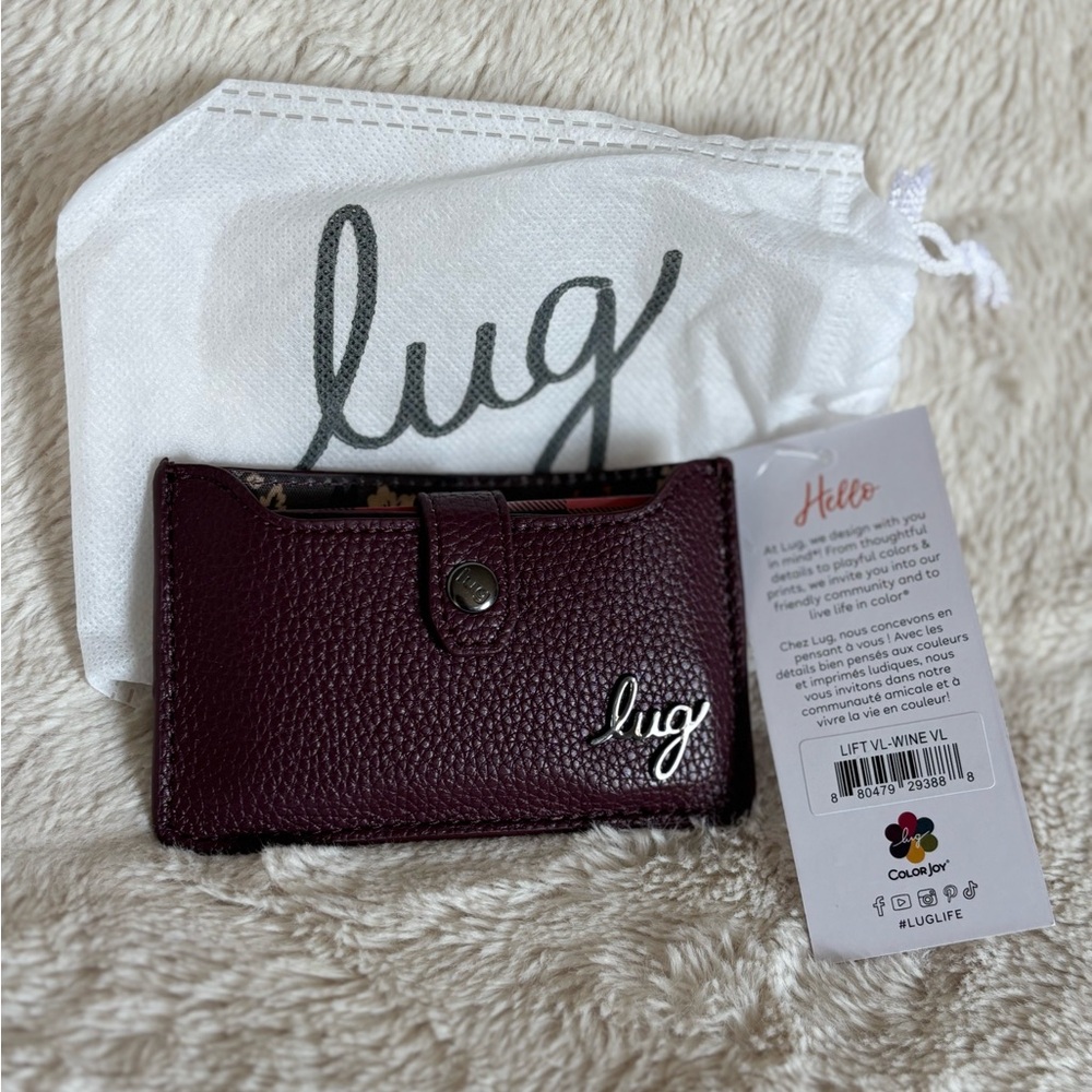 NWT Lug Lift Classic Vegan Leather wallet - wine